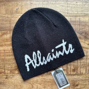 NWT ALLSAINTS LOGO JACQUARD BEANIE
